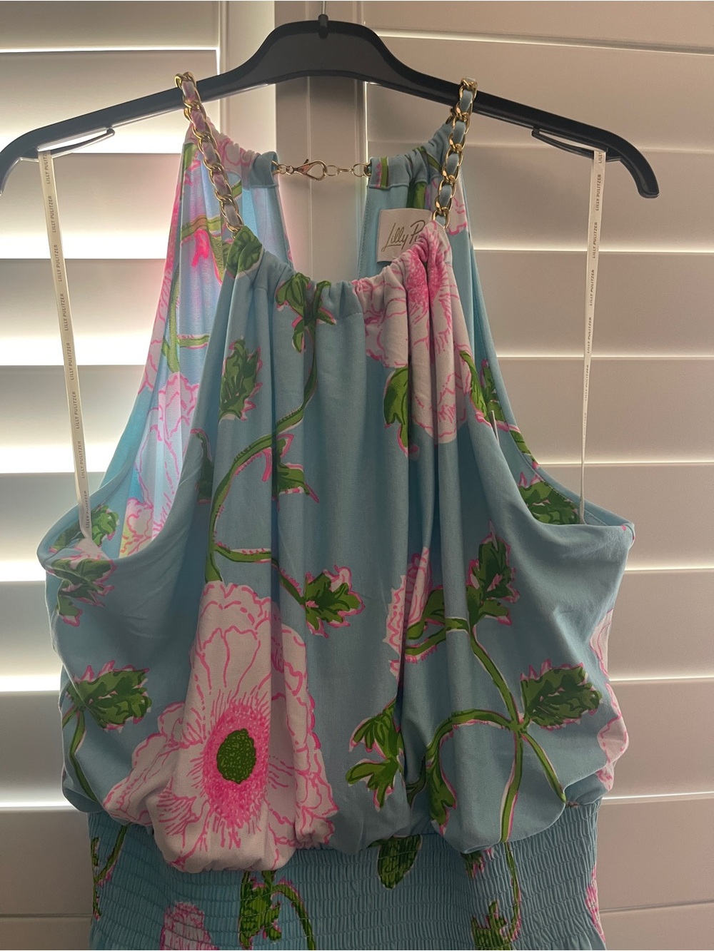 Lilly Pulitzer Light Blue Dress with Pink & Green Floral Accents - Picture 4 of 5
